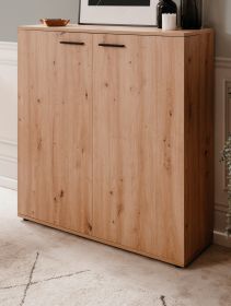 Schuhschrank Logu in Artisan Eiche 100 x 110 cm, aufklappbar fr 24 Paar Schuhe