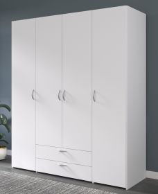 Kleiderschrank Enjour in weiß Drehtürenschrank 4-türig 160 x 185 cm Kleiderschrank Enjour in weiß Drehtürenschrank 4-türig 160 x 185 cm