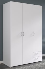 Kleiderschrank Enjour in weiß Drehtürenschrank 3-türig 120 x 185 cm Kleiderschrank Enjour in weiß Drehtürenschrank 3-türig 120 x 185 cm