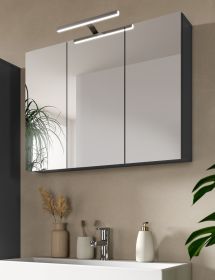 Badezimmer Spiegelschrank Strong in grau 3-türig 80 cm, mit Soft-Close Badezimmer Spiegelschrank Strong in grau 3-türig 80 cm, mit Soft-Close
