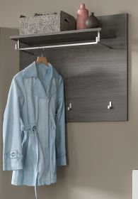 Garderobenpaneel Rumba in Rauchsilber grau Wandgarderobe 80 x 70 cm Garderobenpaneel Rumba in Rauchsilber grau Wandgarderobe 80 x 70 cm