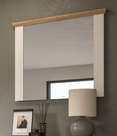 Garderobenspiegel Mirano in weiß Lärche und Eiche Artisan Landhaus Spiegel 82 cm Garderobenspiegel Mirano in weiß Lärche und Eiche Artisan Landhaus Spiegel 82 cm