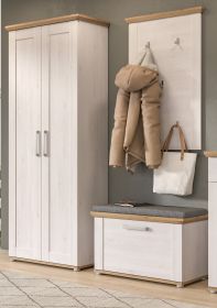 Garderobe Set 3-teilig Mirano in weiß Lärche und Eiche Artisan Landhaus Garderobenkombination 175 cm Garderobe Set 3-teilig Mirano in weiß Lärche und Eiche Artisan Landhaus Garderobenkombination 175 cm