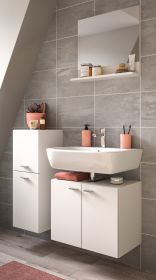 Badmöbel Set 3-teilig Lowell in weiß Badkombination hängend / stehend 102 x 186 cm Badmöbel Set 3-teilig Lowell in weiß Badkombination hängend / stehend 102 x 186 cm