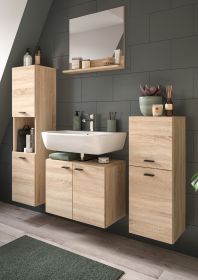 Badmöbel Set 4-teilig Lowell in Sonoma Eiche Badkombination hängend / stehend 137 x 186 cm Badmöbel Set 4-teilig Lowell in Sonoma Eiche Badkombination hängend / stehend 137 x 186 cm