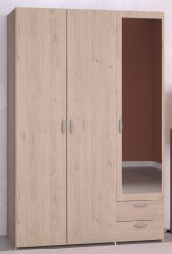 Kleiderschrank Enjour in Jackson Eiche Drehtürenschrank 3-türig mit Spiegel 120 x 185 cm Kleiderschrank Enjour in Jackson Eiche Drehtürenschrank 3-türig mit Spiegel 120 x 185 cm