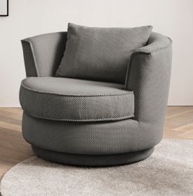 Drehsessel Comfy in grau Web-Velours Sessel 360° drehbar inklusive Kissen Drehsessel Comfy in grau Web-Velours Sessel 360° drehbar inklusive Kissen