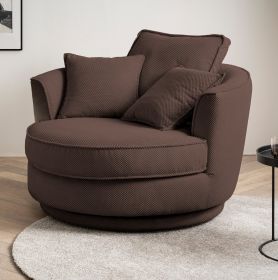 Drehsessel Comfy in braun Web-Velours XL Sessel 360° drehbar inklusive 3 x Kissen Drehsessel Comfy in braun Web-Velours XL Sessel 360° drehbar inklusive 3 x Kissen