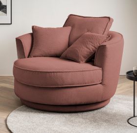 Drehsessel Comfy in terracotta Web-Velours XL Sessel 360° drehbar inklusive 3 x Kissen Drehsessel Comfy in terracotta Web-Velours XL Sessel 360° drehbar inklusive 3 x Kissen