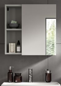 Badezimmer Spiegelschrank Carlo in grau Badschrank 1-türig mit Soft-Close 55 cm Badezimmer Spiegelschrank Carlo in grau Badschrank 1-türig mit Soft-Close 55 cm