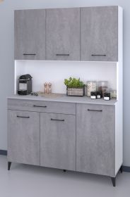 Parisot Buffet Malice11 in Beton grau und wei Kche Buffetschrank 120 x 180 cm
