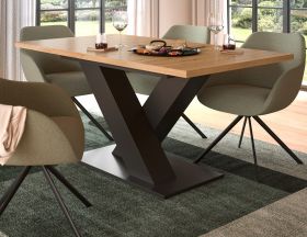 Esstisch Home-X in Artisan Eiche und grau Tisch ausziehbar 150 - 190 cm Esstisch Home-X in Artisan Eiche und grau Tisch ausziehbar 150 - 190 cm