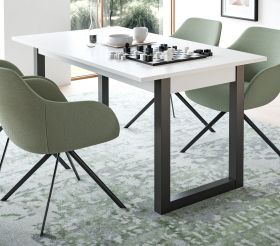 Esstisch Eldon in weiß und grau Tisch ausziehbar 150 - 190 cm Esstisch Eldon in weiß und grau Tisch ausziehbar 150 - 190 cm