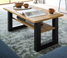 Couchtisch Eldon in Artisan Eiche und grau Beistelltisch 90 x 50 cm Couchtisch Eldon in Artisan Eiche und grau Beistelltisch 90 x 50 cm