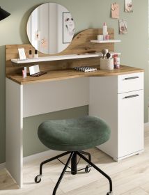 Schminktisch Viola in wei und Artisan Eiche Kosmetiktisch mit Spiegel 110 cm