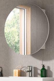 Badezimmer Spiegelschrank Roove in wei Badschrank rund, Soft-Close-Funktion