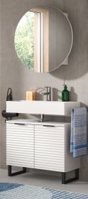 Badmöbel Set 2-teilig Roove in weiß mit 3D-Wellenstruktur Badkombination, Soft-Close-Funktion Badmöbel Set 2-teilig Roove in weiß mit 3D-Wellenstruktur Badkombination, Soft-Close-Funktion