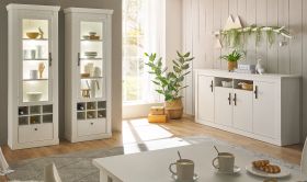 Wohn- und Esszimmer Set 3-teilig Fiastra in weiß Pinie Landhaus, Soft-Close-Funktion Wohn- und Esszimmer Set 3-teilig Fiastra in weiß Pinie Landhaus, Soft-Close-Funktion