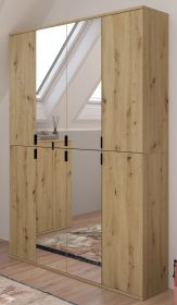 Garderobenschrank mit Spiegel Line-Up in Artisan Eiche Mehrzweckschrank 121 x 193 cm Garderobenschrank mit Spiegel Line-Up in Artisan Eiche Mehrzweckschrank 121 x 193 cm