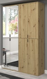 Garderobe und Kleiderschrank mit Spiegel Line-Up in Artisan Eiche Mehrzweckschrank 122 x 193 cm Garderobe und Kleiderschrank mit Spiegel Line-Up in Artisan Eiche Mehrzweckschrank 122 x 193 cm