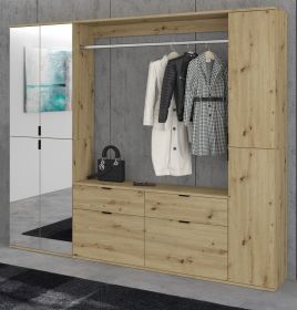 Garderobe Set Line-Up in Artisan Eiche Garderobenschrank mit Spiegel 212 x 193 cm Garderobe Set Line-Up in Artisan Eiche Garderobenschrank mit Spiegel 212 x 193 cm