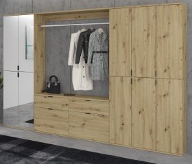 Garderobe Set Line-Up in Artisan Eiche Garderobenschrank mit Spiegel 273 x 193 cm Garderobe Set Line-Up in Artisan Eiche Garderobenschrank mit Spiegel 273 x 193 cm