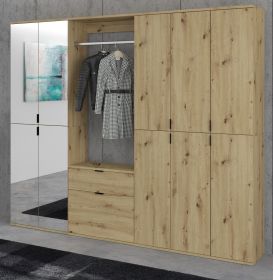 Garderobe Set Line-Up in Artisan Eiche Garderobenschrank mit Spiegel 213 x 193 cm Garderobe Set Line-Up in Artisan Eiche Garderobenschrank mit Spiegel 213 x 193 cm