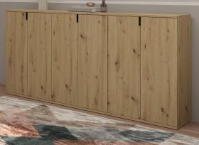 Sideboard Line-Up in Artisan Eiche Kommode Mehrzweckschrank 183 x 99 cm Sideboard Line-Up in Artisan Eiche Kommode Mehrzweckschrank 183 x 99 cm