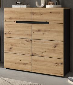 Kommode Cooper in Artisan Eiche und grau 100 x 81 cm, Soft-Close Kommode Cooper in Artisan Eiche und grau 100 x 81 cm, Soft-Close