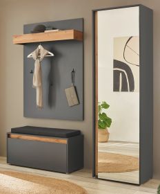 Garderobe Set 4-teilig Center in grau matt und Wotan Eiche Garderobenkombination 170 x 200 cm Garderobe Set 4-teilig Center in grau matt und Wotan Eiche Garderobenkombination 170 x 200 cm