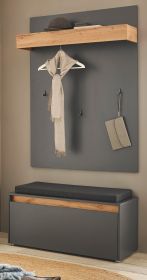 Garderobe Set 3-teilig Center in grau matt und Wotan Eiche Garderobenkombination 100 x 200 cm Garderobe Set 3-teilig Center in grau matt und Wotan Eiche Garderobenkombination 100 x 200 cm