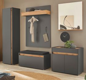 Garderobe Set 6-teilig Center in grau matt und Wotan Eiche Garderobenkombination 260 x 200 cm Garderobe Set 6-teilig Center in grau matt und Wotan Eiche Garderobenkombination 260 x 200 cm