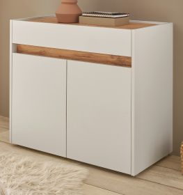 Schuhschrank Center in weiß und Wotan Eiche Flurkommode 80 x 70 cm Schuhschrank Center in weiß und Wotan Eiche Flurkommode 80 x 70 cm