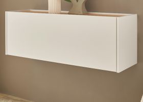 Hängeschrank Center in weiß und Wotan Eiche Flurschrank hängend 100 cm Hängeschrank Center in weiß und Wotan Eiche Flurschrank hängend 100 cm