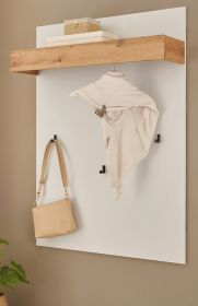 Garderobenpaneel Center in weiß und Wotan Eiche Wandgarderobe 100 x 135 cm Garderobenpaneel Center in weiß und Wotan Eiche Wandgarderobe 100 x 135 cm