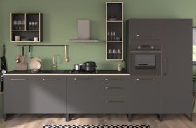 Parisot Kche Swell2 in grau und Eiche Kchenzeile Set 6-teilig 360 x 196 cm