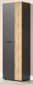 Garderobenschrank Esteban in grau und Evoke Eiche Garderobe oder großer Schuhschrank 60 x 195 cm Garderobenschrank Esteban in grau und Evoke Eiche Garderobe oder großer Schuhschrank 60 x 195 cm
