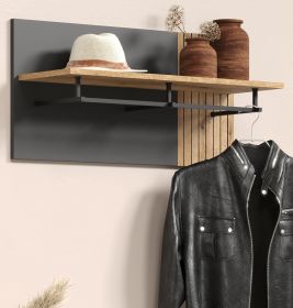 Garderobenpaneel Esteban in grau und Evoke Eiche Wandgarderobe 80 x 40 cm Garderobenpaneel Esteban in grau und Evoke Eiche Wandgarderobe 80 x 40 cm