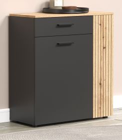 Schuhschrank Esteban in grau und Evoke Eiche Flurkommode 80 x 88 cm Schuhschrank Esteban in grau und Evoke Eiche Flurkommode 80 x 88 cm