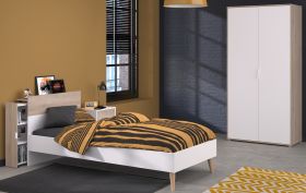 Parisot Kinder- und Jugendzimmer Set 4-teilig Aalborg3 in wei und Eiche japanisch