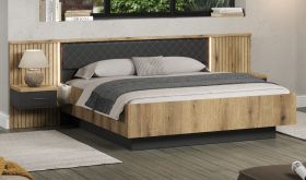 Bettanlage Esteban in grau und Evoke Eiche Doppelbett 180 x 200 cm inklusive LED-Beleuchtung Bettanlage Esteban in grau und Evoke Eiche Doppelbett 180 x 200 cm inklusive LED-Beleuchtung
