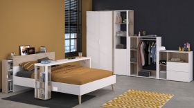 Parisot Kinder- und Jugendzimmer Set 7-teilig Aalborg11a in wei und Eiche japanisch