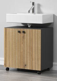 Waschbeckenunterschrank Bliss in Evoke Eiche und grau Badschrank 60 cm Waschbeckenunterschrank Bliss in Evoke Eiche und grau Badschrank 60 cm