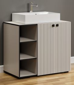 Waschtisch Set Bliss in Cashmere grau Komplett-Set mit Waschbecken 90 cm