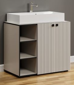 Waschtisch Set Bliss in Cashmere grau Komplett-Set mit Waschbecken 90 cm