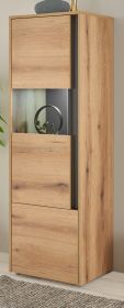 Vitrine Center in Evoke Eiche und grau Vitrinenschrank 50 x 155 cm Vitrine Center in Evoke Eiche und grau Vitrinenschrank 50 x 155 cm