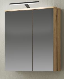 Badezimmer Spiegelschrank Torsby in Evoke Eiche Badschrank 2-trig 60 x 70 cm