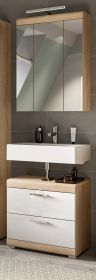 Badmöbel Set 2-teilig Mambo in weiß Hochglanz und Sonoma Eiche Badkombination 60 x 191 cm Badmöbel Set 2-teilig Mambo in weiß Hochglanz und Sonoma Eiche Badkombination 60 x 191 cm
