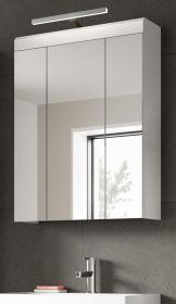 Badezimmer Spiegelschrank Shawn in weiß Hochglanz Badschrank 3-türig 60 x 79 cm Badezimmer Spiegelschrank Shawn in weiß Hochglanz Badschrank 3-türig 60 x 79 cm