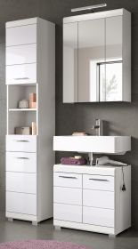 Badmöbel Set 3-teilig Shawn in weiß Hochglanz Badkombination 112 x 191 cm Badmöbel Set 3-teilig Shawn in weiß Hochglanz Badkombination 112 x 191 cm